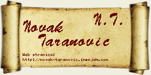 Novak Taranović vizit kartica